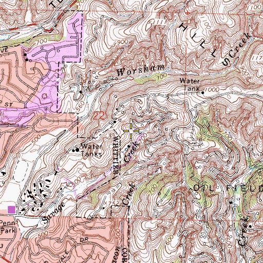 Topographic Map of Whittier City Landfill, CA