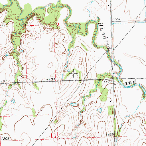 Topographic Map of Evans Farm, KS