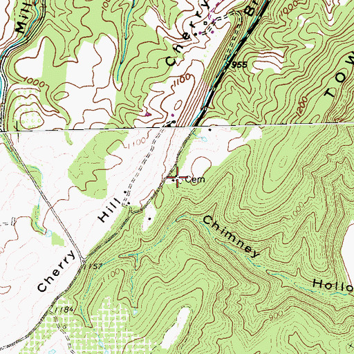 Topographic Map of Church of the Brethren Cemetery, WV