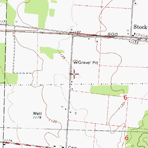 Topographic Map of Casey's Orchard, WI