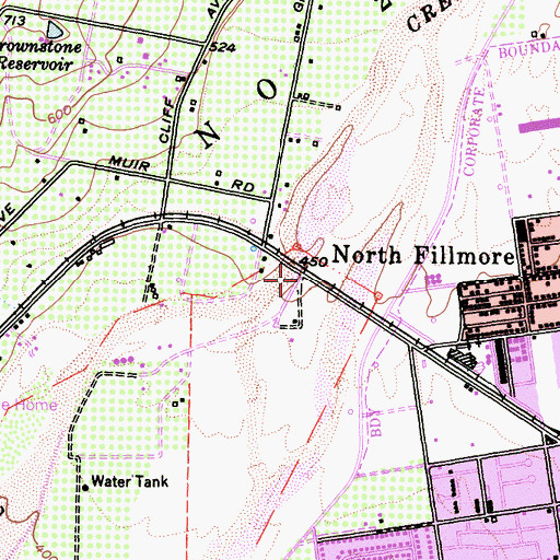 Topographic Map of North Fillmore, CA