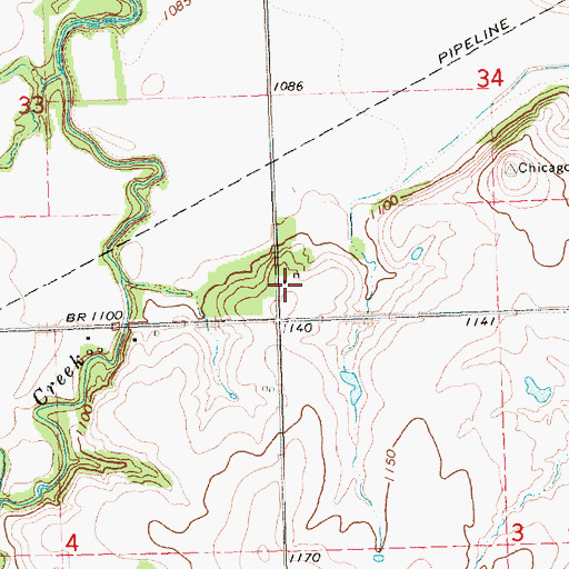 Topographic Map of Lazy H Farms, KS
