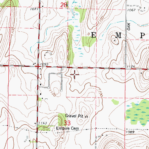 Topographic Map of Braatz Farms, WI