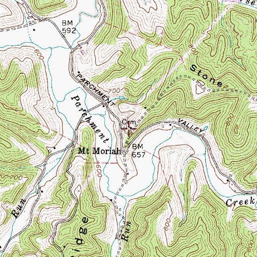 Topographic Map of Mount Moriah Church Cemetery, WV