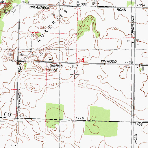 Topographic Map of Kollman Farms, WI