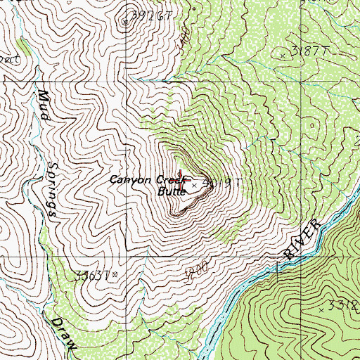 Topographic Map of Canyon Creek Butte, AZ