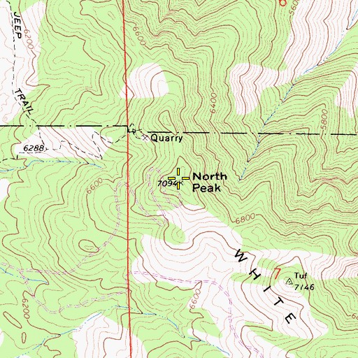 Topographic Map of North Peak, CA