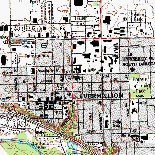 Topographic Map of Lee Medical Building, SD