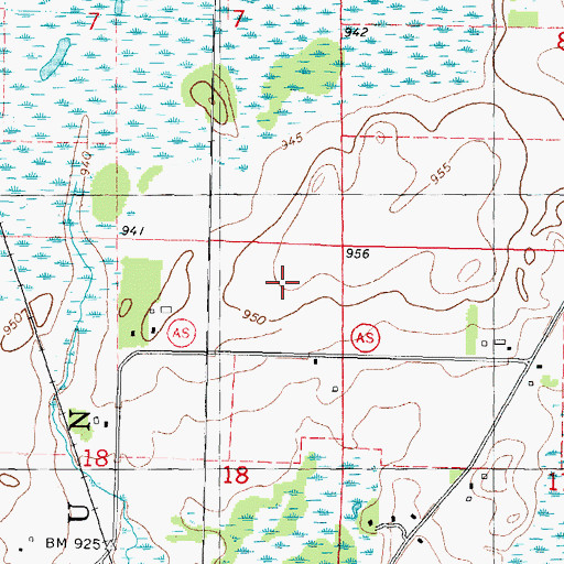 Topographic Map of Daane Dairy, WI