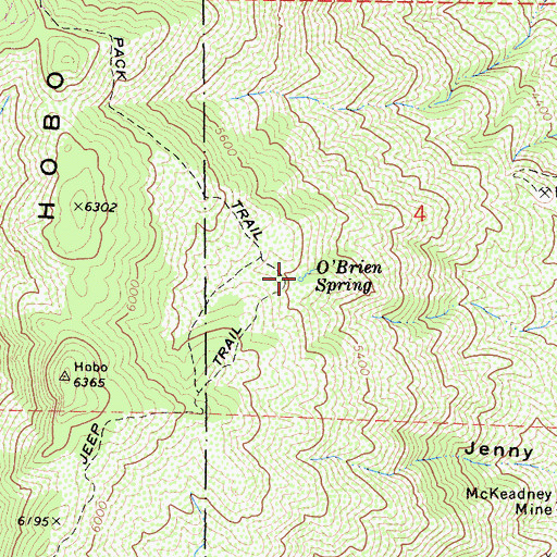 Topographic Map of O'Brien Spring, CA