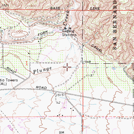 Topographic Map of Oak Creek, CA