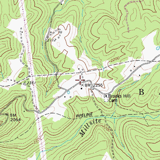 Topographic Map of James Curry Public Library, WV