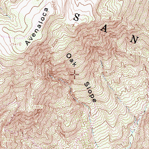 Topographic Map of Oak Slope, CA
