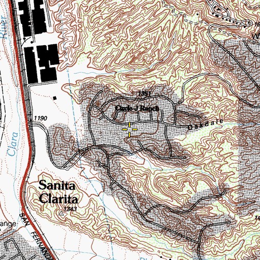 Topographic Map of Oakdale Canyon, CA