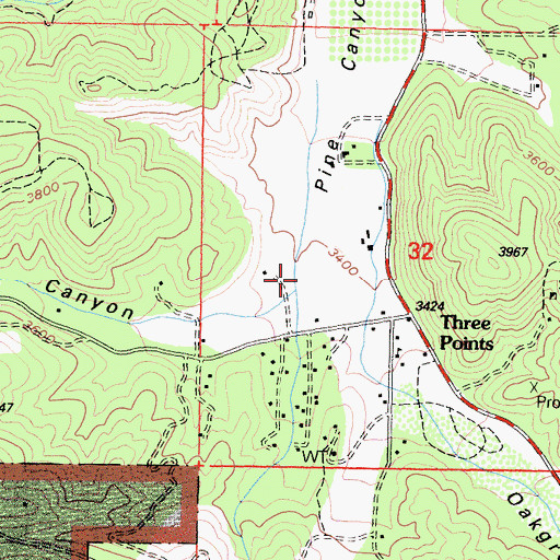 Topographic Map of Oakdale Canyon, CA