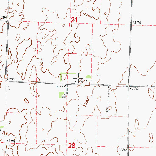 Topographic Map of Cab Farms, IA