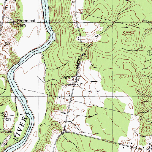 Topographic Map of Elliot - Young Cemetery, ME
