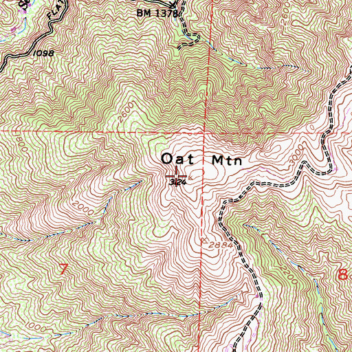 Topographic Map of Oat Mountain, CA