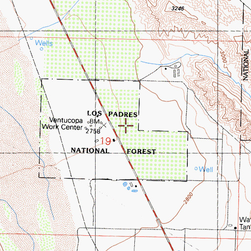 Topographic Map of Ogan Ranch, CA