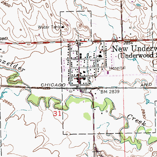 Topographic Map of New Underwood Community Center, SD