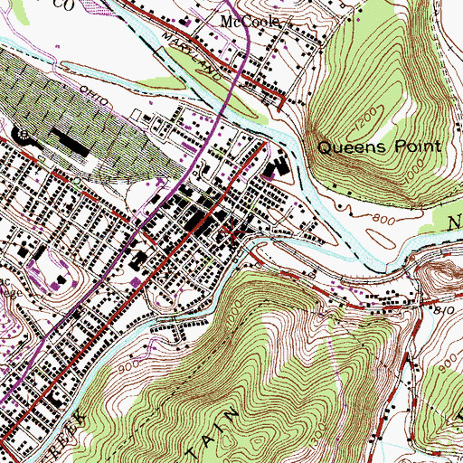 Topographic Map of Mineral County Courthouse, WV