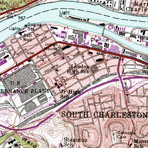 Topographic Map of South Charleston Museum, WV