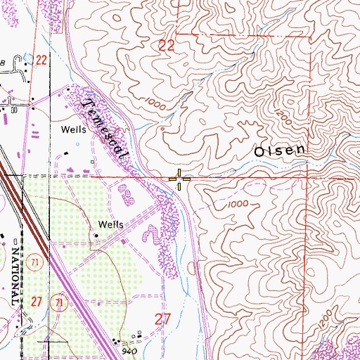 Topographic Map of Olsen Canyon, CA