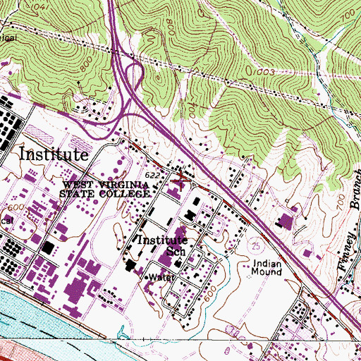 Topographic Map of West Virginia State College Public Safety, WV
