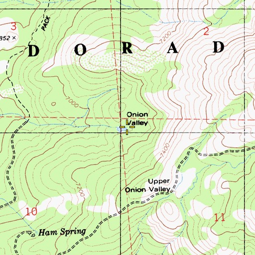 Topographic Map of Onion Valley, CA