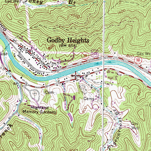 Topographic Map of West Virginia State Police Troop 5 - Headquarters, WV
