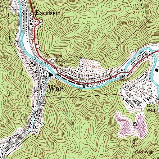 Topographic Map of War Police Department, WV