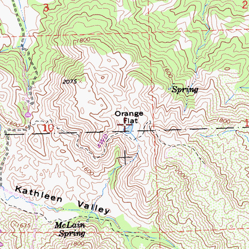 Topographic Map of Orange Flat, CA