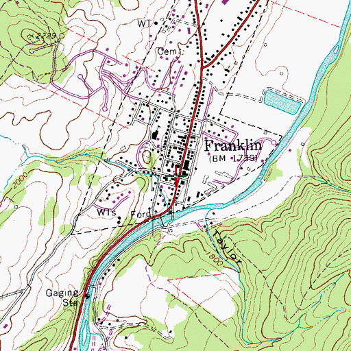 Topographic Map of Pendleton County Sheriff's Office, WV