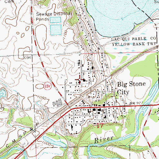 Topographic Map of Big Stone City Elementary School, SD