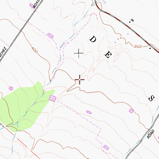 Topographic Map of Paraje de Sanchez, CA