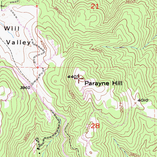 Topographic Map of Parayne Hill, CA