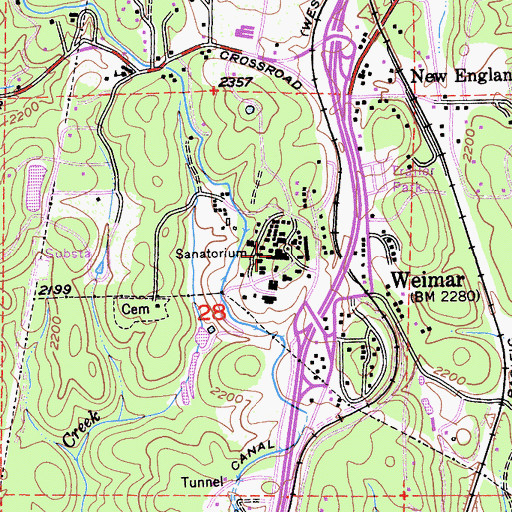 Topographic Map of Weimar Institute of Health & Education, CA
