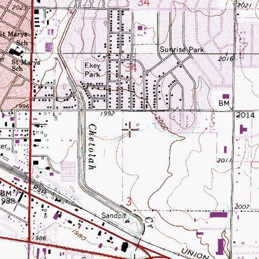 Topographic Map of A Bar S Ranch, KS