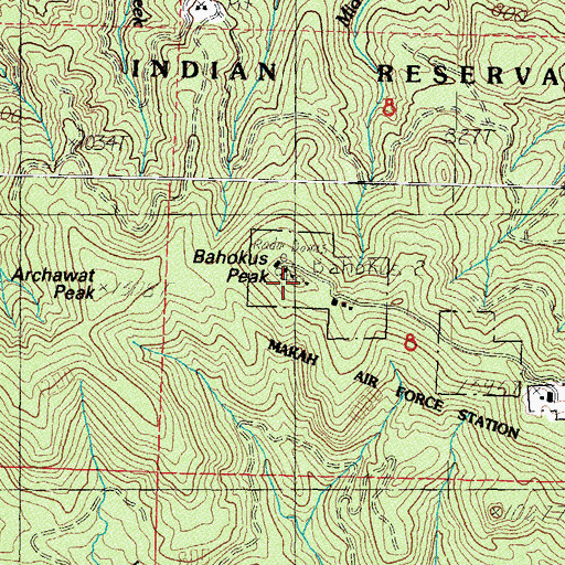 Topographic Map of Makah Air Force Station (historical), WA