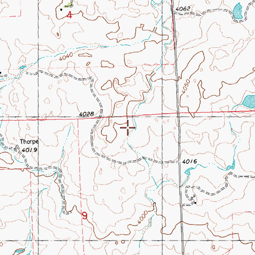 Topographic Map of Lateral 498B, ID