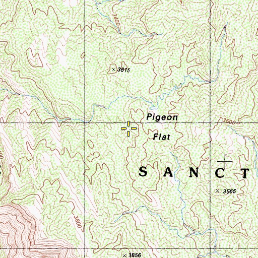 Topographic Map of Pigeon Flat, CA