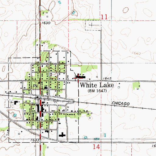 Topographic Map of White Lake Elementary School, SD