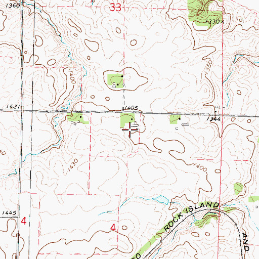 Topographic Map of White Farms, IA