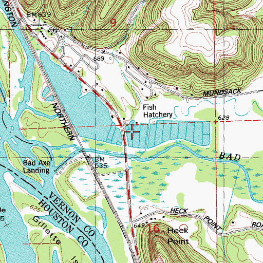 Topographic Map of Genoa National Fish Hatchery, WI