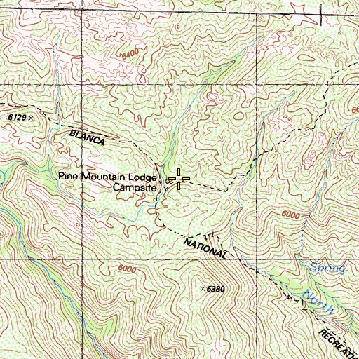 Topographic Map of Pine Mountain Lodge, CA