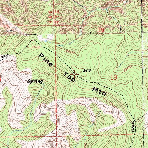 Topographic Map of Pine Top Mountain, CA