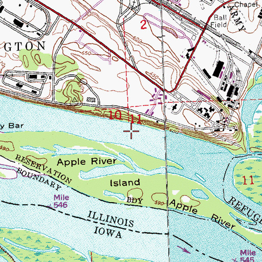 Topographic Map of Brickhouse Slough, IL
