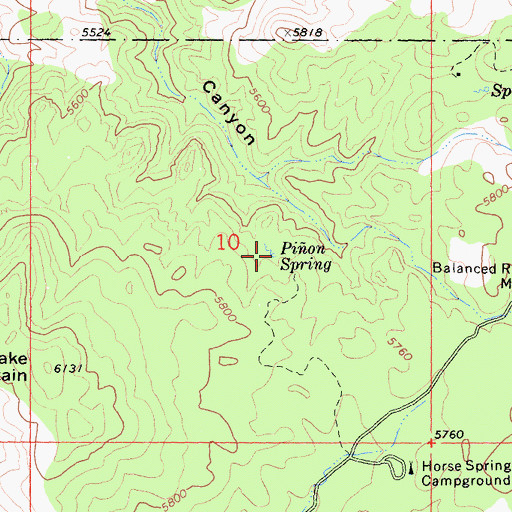 Topographic Map of Pion Spring, CA