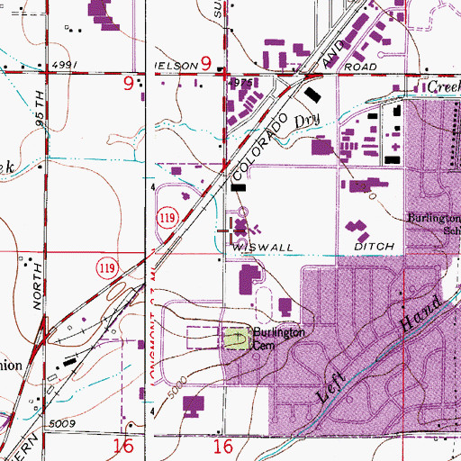 Topographic Map of Olde Columbine High School, CO