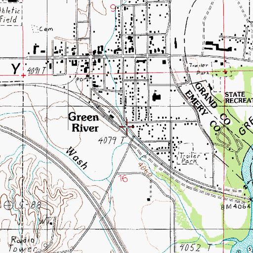 Topographic Map of Emery County Sheriffs Office Green River, UT